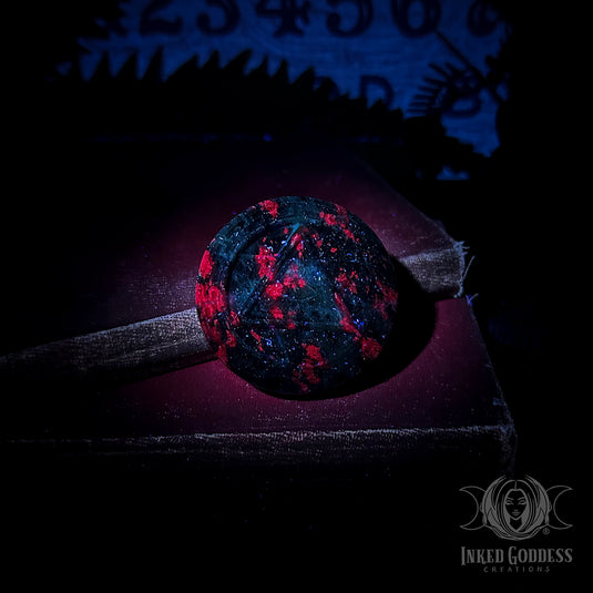 Ruby Zoisite Eye of Providence Coin for Shadow Work Protection