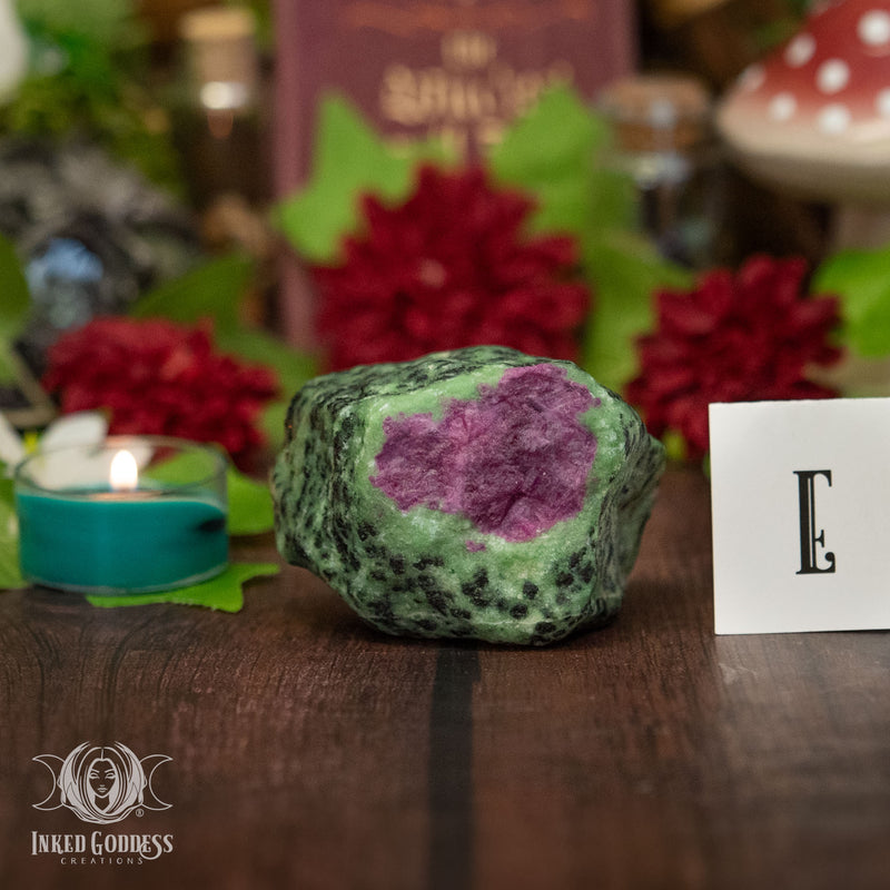 Load image into Gallery viewer, Ruby Zoisite Raw Gemstone for Harmony
