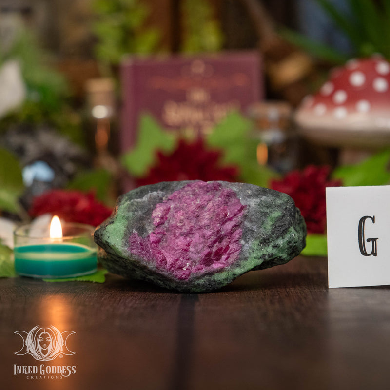 Load image into Gallery viewer, Ruby Zoisite Raw Gemstone for Harmony
