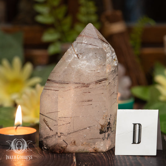 Rutilated Quartz Tower for Cleansing Chakras