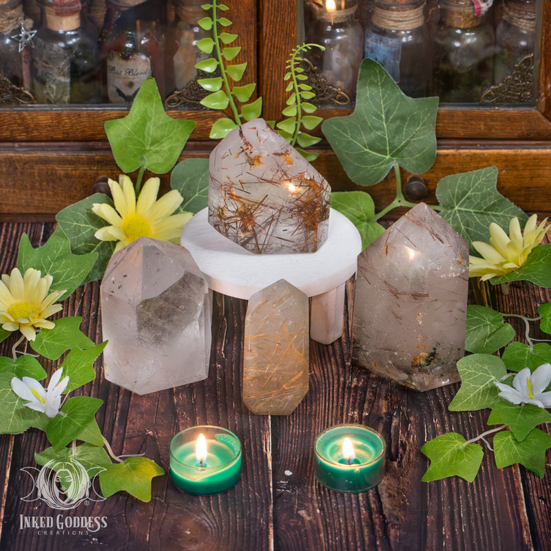 Load image into Gallery viewer, Rutilated Quartz Tower for Cleansing Chakras

