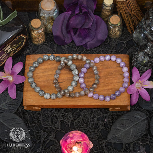 Samhain Gemstone Bracelet Set for Psychic Powers