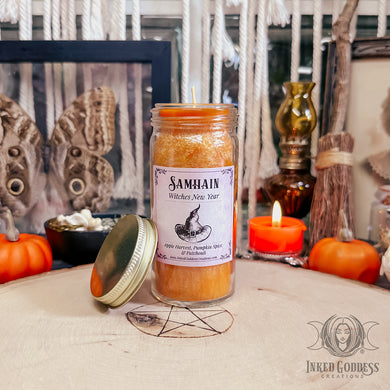 Samhain Witches' New Year Jar Candle for Sweet Renewal
