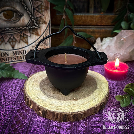 Sandalwood Cauldron Candle for Clarity & Divine Connection