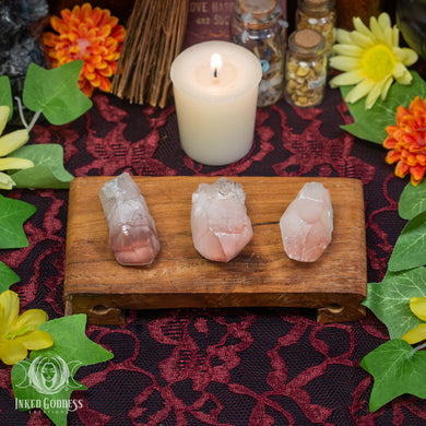 Scarlet Temple Pink Lemurian Quartz Point for Ancient Magickal Energy