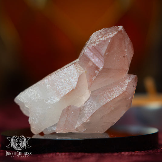 Scarlet Temple Pink Lemurian Quartz Point for Ancient Magickal Energy