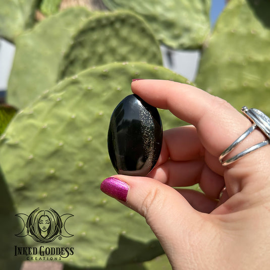 Schiefer Pyrite Palmstone for Protecting Your Abundance