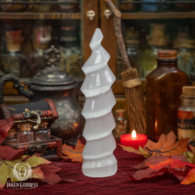 Selenite Unicorn Horn for Moon Magick