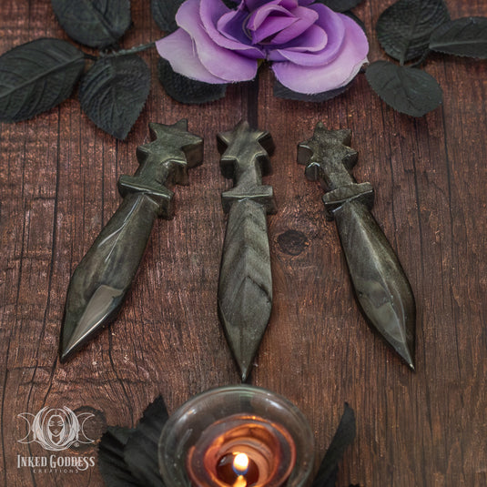 Sheen Obsidian Mini Athame for Cutting Negative Energy