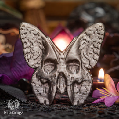 Sheen Obsidian Skull Butterfly for Transformation