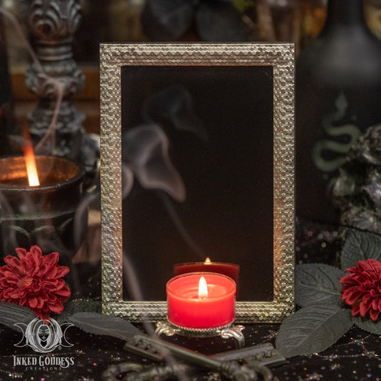 Silver Honeycomb Scrying Mirror - OOAK
