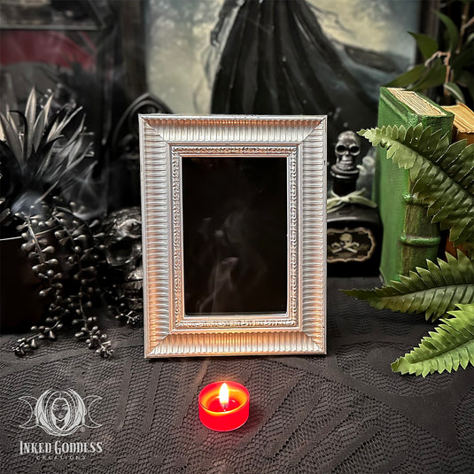 Silver Ornate Scrying Mirror- OOAK