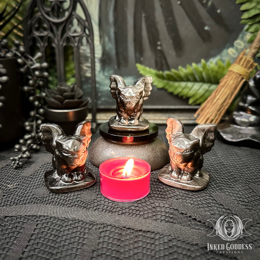 Mini Sheen Obsidian Gargoyle Carving for Hella Protective Vibes