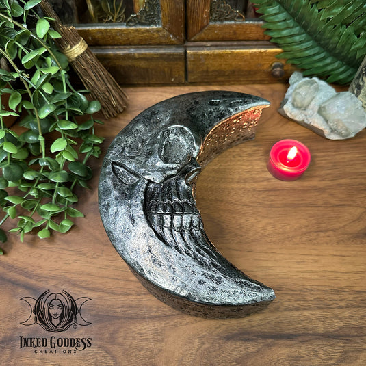 Silver Skull Moon Trinket & Jewelry Box - Misfit