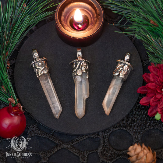 Singing Quartz Point Tibetan Necklace for Clearing Stagnation