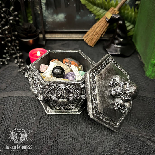 Skull Altar Box with Spooky Crystal Confetti
