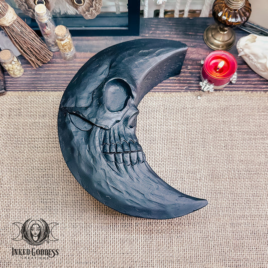 Skull Moon Black Trinket & Jewelry Box for Gothic Vibes