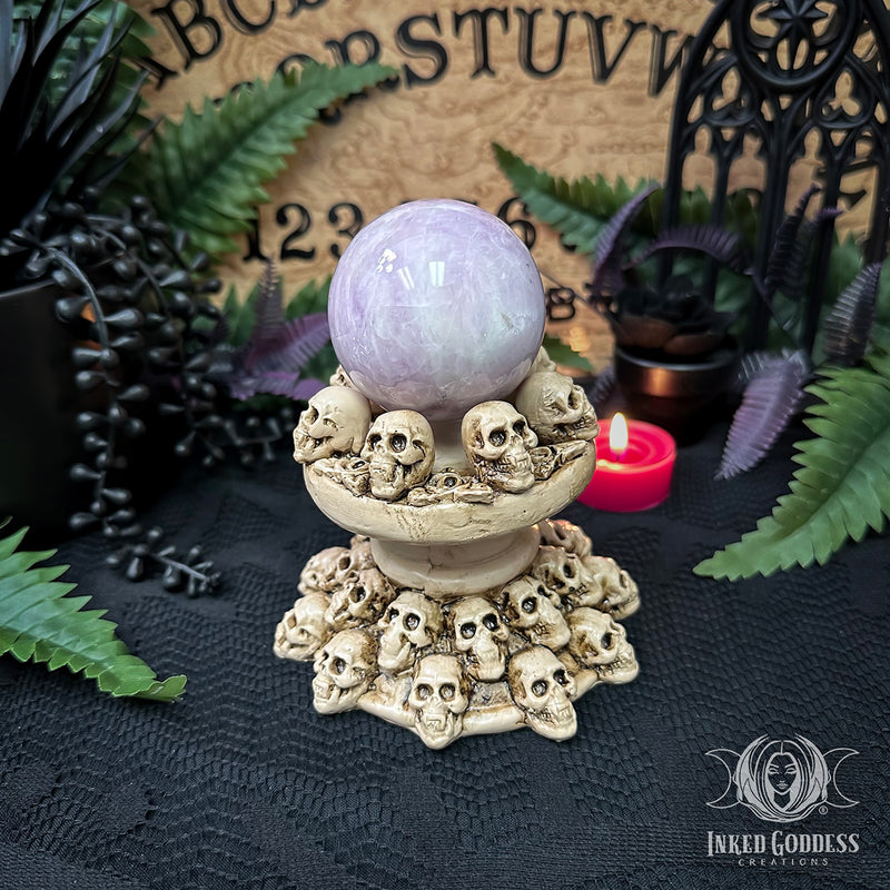 Load image into Gallery viewer, Skull Sphere Holder for Gothic Crystal Magick
