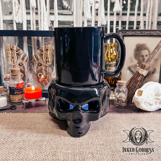 Skull Mug Warmer for Magickal Brews