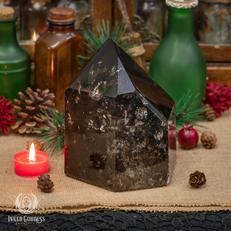 Load image into Gallery viewer, Smoky Quartz Dark Tower for Elevated Divination Energy
