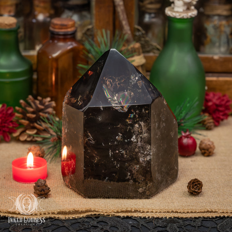 Load image into Gallery viewer, Smoky Quartz Dark Tower for Elevated Divination Energy
