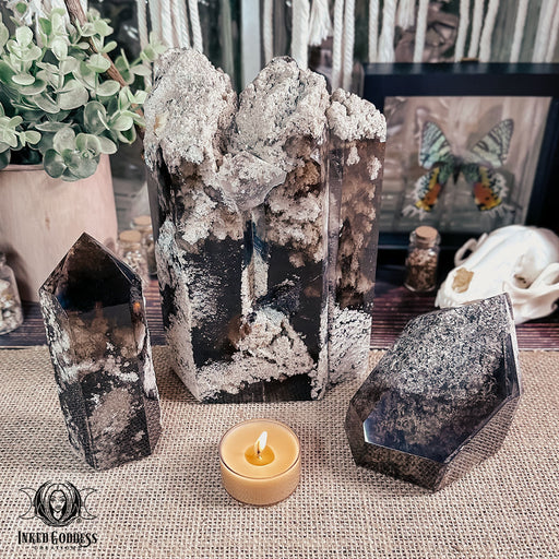 Smoky Quartz Tower with Inclusions