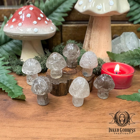 Smoky Quartz Carved Mushroom for Psychic Development