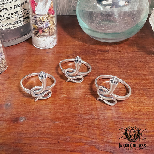 Snake Sterling Silver Ring - Size 9