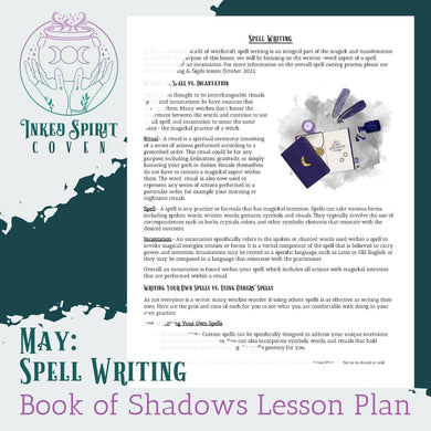 May 2024- Spell Writing Book of Shadows Pages- Inked Spirit Coven