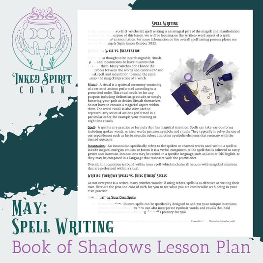 May 2024- Spell Writing Book of Shadows Pages- Inked Spirit Coven