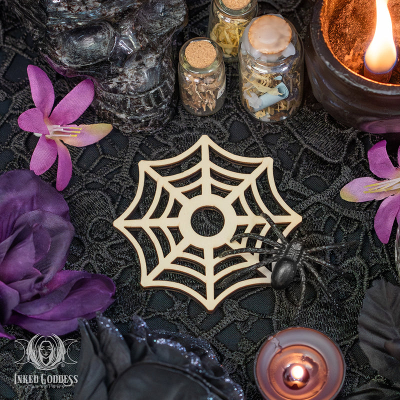 Load image into Gallery viewer, Spider Web Wooden Sphere Holder for Empowered Energy

