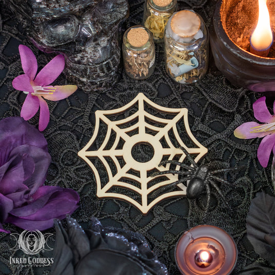 Spider Web Wooden Sphere Holder for Empowered Energy