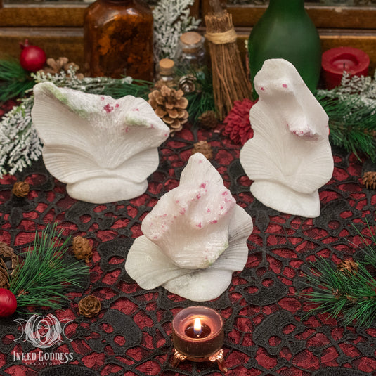 Spinel in Marble Carved Fan Shape for Mental Clarity