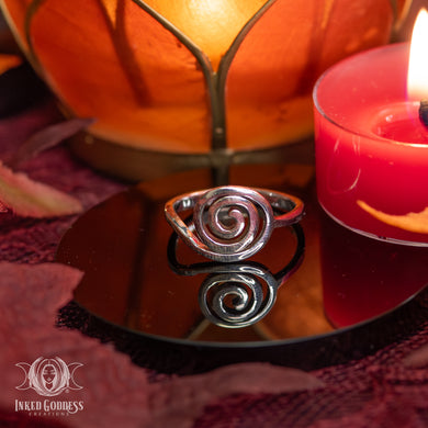 Spiral Sterling Silver Ring for Cosmic Energy
