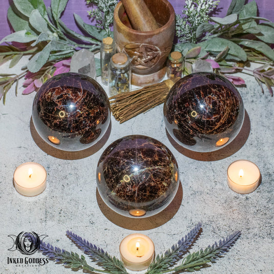 Star Garnet with Kyanite Sphere for Channeled Passions