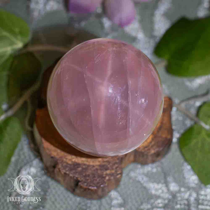 Load image into Gallery viewer, Star Rose Quartz Sphere for Cosmic Love
