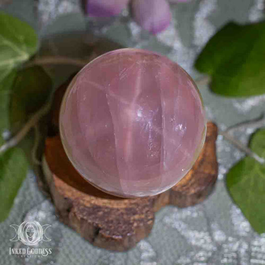 Star Rose Quartz Sphere for Cosmic Love