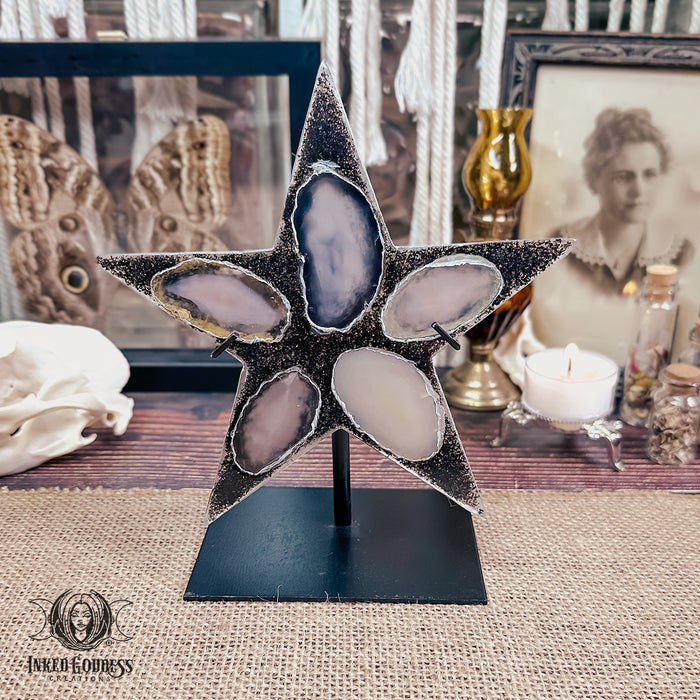 Star Altar Decor- Agate and Resin- for Protection