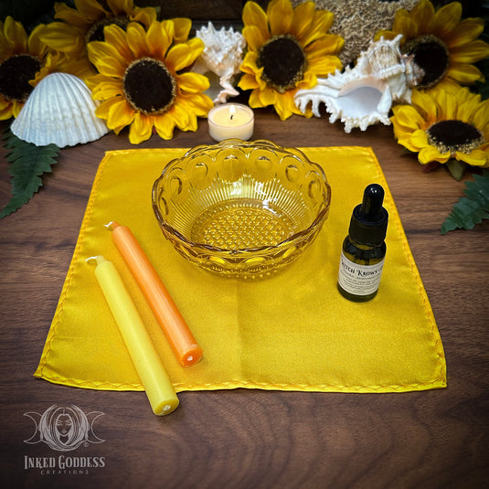 Summer Solstice Vintage Carromancy Set for Wax Scrying Divination