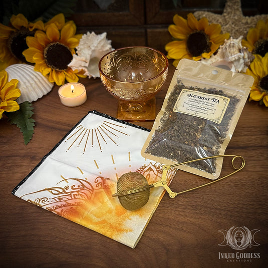 Sun Energy Vintage Tea Chalice Set for Summer Witch Tea Rituals