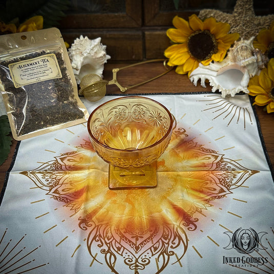Sun Energy Vintage Tea Chalice Set for Summer Witch Tea Rituals