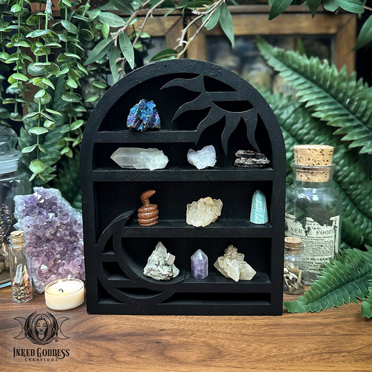 Sun and Moon Gemstone Shelf-OOAK with 10 Gemstones