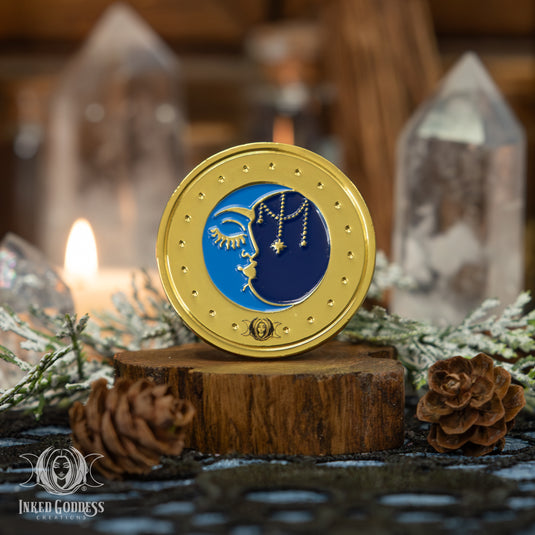 Sun & Moon Gold Coin for Cosmic Creative Energy