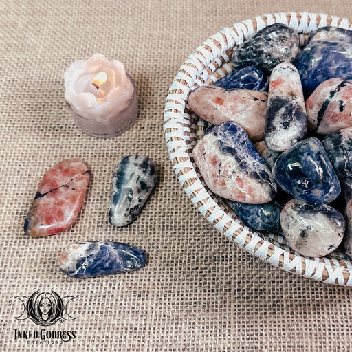 Sunstone and Iolite Tumbled Gemstone for Alignment