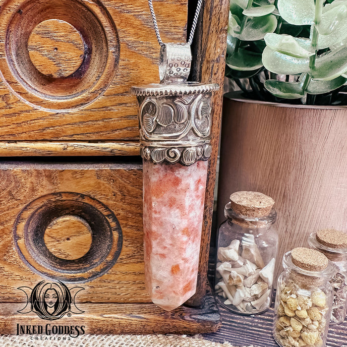 Sunstone Point Tibetan Necklace for Summer Energy