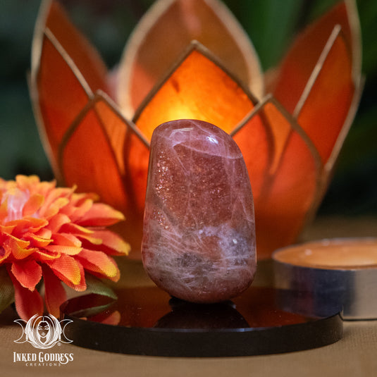 Orange & Green Sunstone Tumbled Gemstone for Empowered Self-Expression