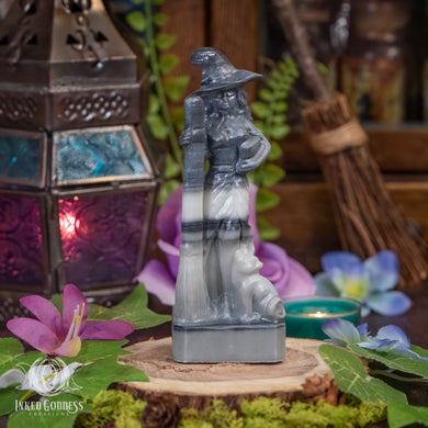 Tai Chi Jade Gray Witch Statue for Balanced Magick