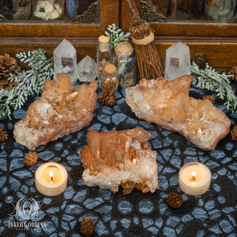 Load image into Gallery viewer, Tangerine Quartz- Grade A Cluster for Burning Through Blockages
