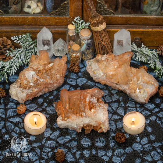 Tangerine Quartz- Grade A Cluster for Burning Through Blockages