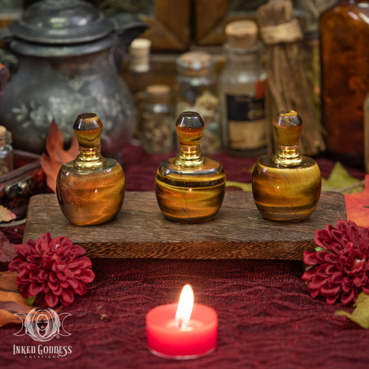 Tiger's Eye Perfume Bottle for Self-Confidence